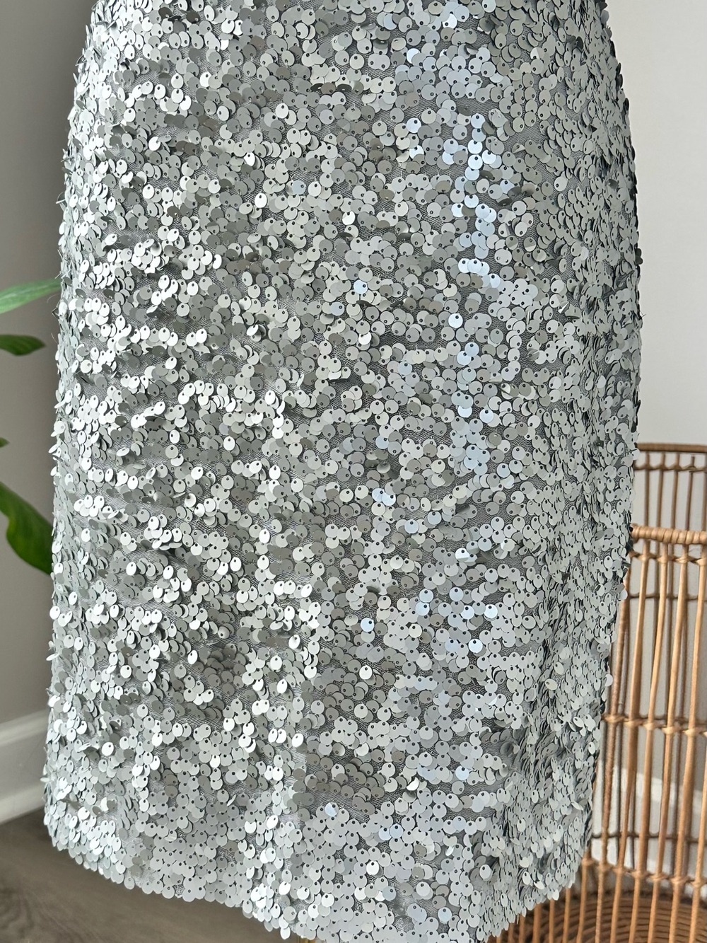 J. Crew Silver Sequin Pencil Skirt